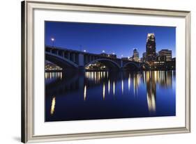 Third Avenue Bridge, Mississippi River, Minneapolis, Minnesota, USA-Walter Bibikow-Framed Photographic Print