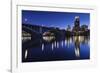 Third Avenue Bridge, Mississippi River, Minneapolis, Minnesota, USA-Walter Bibikow-Framed Photographic Print