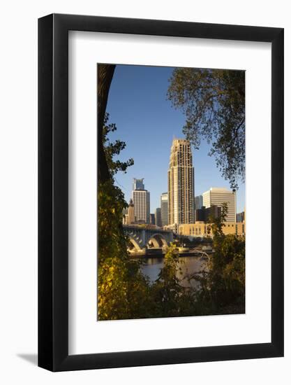 Third Avenue Bridge, Mississippi River, Minneapolis, Minnesota, USA-Walter Bibikow-Framed Photographic Print