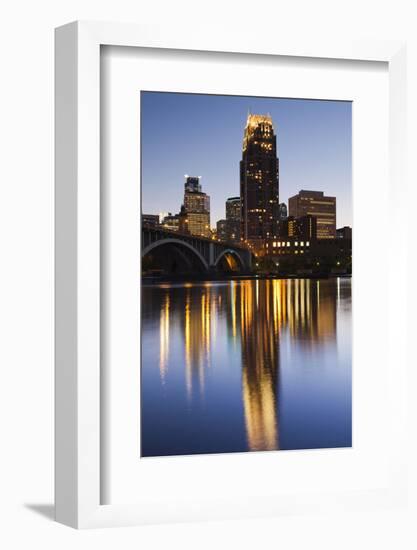 Third Avenue Bridge, Mississippi River, Minneapolis, Minnesota, USA-Walter Bibikow-Framed Photographic Print