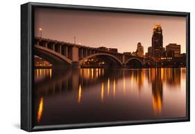 Third Avenue Bridge, Mississippi River, Minneapolis, Minnesota, USA-Walter Bibikow-Framed Photographic Print