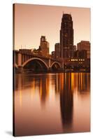 Third Avenue Bridge, Mississippi River, Minneapolis, Minnesota, USA-Walter Bibikow-Stretched Canvas