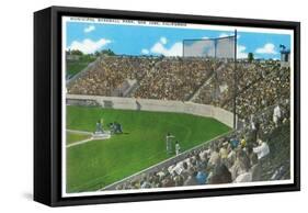 Third Base Line View of Municipal Baseball Park - San Jose, CA-Lantern Press-Framed Stretched Canvas