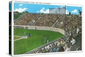 Third Base Line View of Municipal Baseball Park - San Jose, CA-Lantern Press-Stretched Canvas