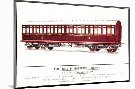 Third Class Carriage, No. 646, North Eastern Railway-null-Mounted Art Print