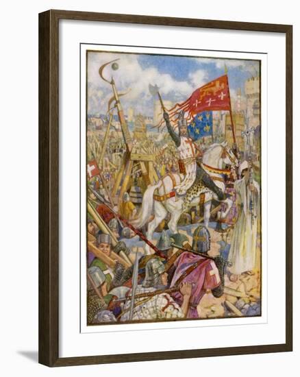 Third Crusade Richard I after Taking Cyprus En Route Lands at Acre After-Henry Justice Ford-Framed Art Print