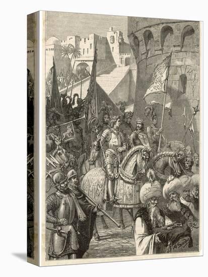 Third Crusade, Richard I Lands at Acre and Takes the City-A. Sandoz-Stretched Canvas