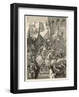 Third Crusade, Richard I Lands at Acre and Takes the City-A. Sandoz-Framed Photographic Print