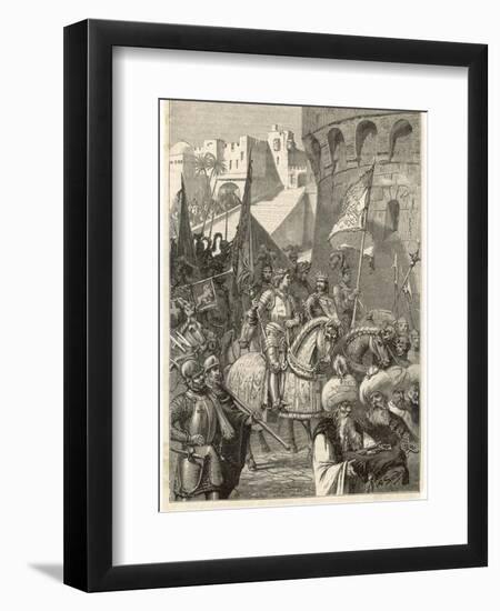 Third Crusade, Richard I Lands at Acre and Takes the City-A. Sandoz-Framed Photographic Print