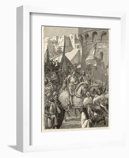 Third Crusade, Richard I Lands at Acre and Takes the City-A. Sandoz-Framed Photographic Print