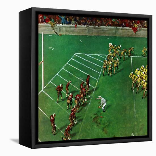 "Third Down, Goal to Go," October 15, 1949-Thornton Utz-Framed Stretched Canvas