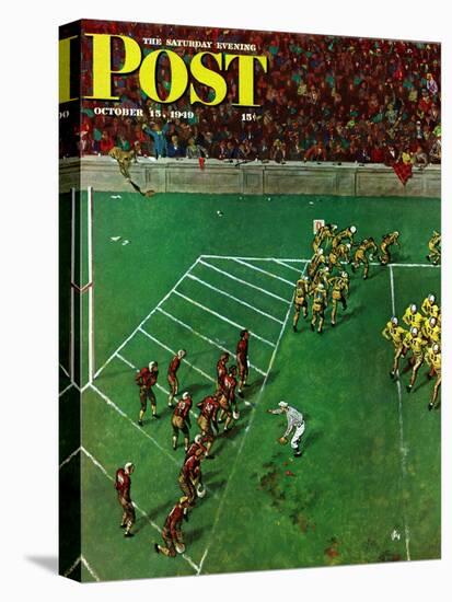 "Third Down, Goal to Go," Saturday Evening Post Cover, October 15, 1949-Thornton Utz-Stretched Canvas