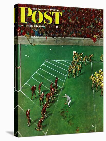 "Third Down, Goal to Go," Saturday Evening Post Cover, October 15, 1949-Thornton Utz-Stretched Canvas