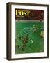 "Third Down, Goal to Go," Saturday Evening Post Cover, October 15, 1949-Thornton Utz-Framed Premium Giclee Print