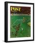 "Third Down, Goal to Go," Saturday Evening Post Cover, October 15, 1949-Thornton Utz-Framed Premium Giclee Print