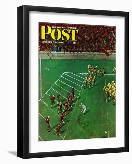 "Third Down, Goal to Go," Saturday Evening Post Cover, October 15, 1949-Thornton Utz-Framed Giclee Print