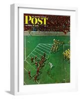 "Third Down, Goal to Go," Saturday Evening Post Cover, October 15, 1949-Thornton Utz-Framed Giclee Print