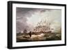 'Third Rates in a Rough Sea', 1793 (Oil on Canvas)-John Thomas Serres-Framed Giclee Print