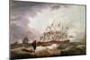 'Third Rates in a Rough Sea', 1793 (Oil on Canvas)-John Thomas Serres-Mounted Giclee Print