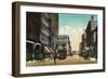 Third Street in Portland, Oregon - Portland, OR-Lantern Press-Framed Art Print