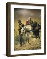 Third War of Independence, the Wounded at Bezzecca, 21 July 1866,-Sebastiano de Albertis-Framed Giclee Print