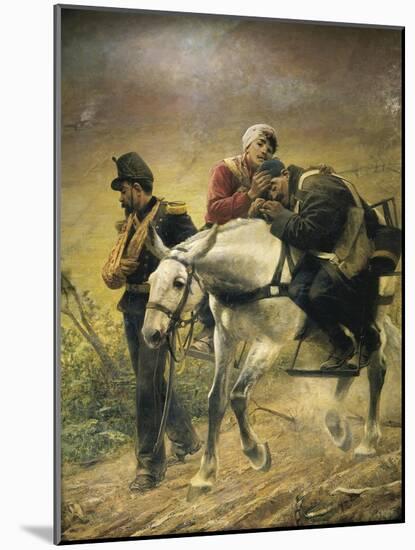 Third War of Independence, the Wounded at Bezzecca, 21 July 1866,-Sebastiano de Albertis-Mounted Giclee Print