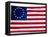 Thirteen-Star Flag of the New United States at Hanging at the Monmouth, New Jersey-null-Framed Stretched Canvas