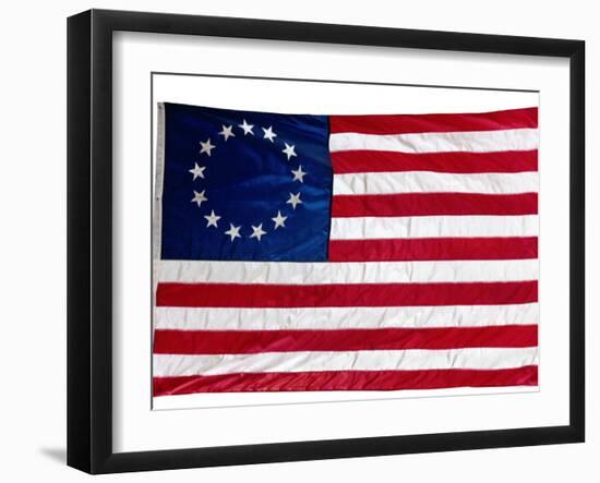 Thirteen-Star Flag of the New United States at Hanging at the Monmouth, New Jersey-null-Framed Photographic Print