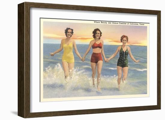 Thirties Bathing Beauties, Galveston-null-Framed Art Print