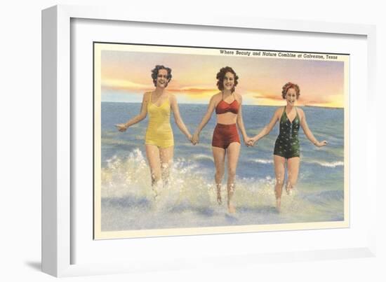 Thirties Bathing Beauties, Galveston-null-Framed Art Print