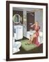 Thirties Bathroom Cheesecake-null-Framed Art Print