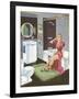 Thirties Bathroom Cheesecake-null-Framed Art Print