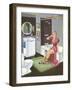 Thirties Bathroom Cheesecake-null-Framed Art Print