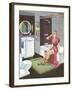 Thirties Bathroom Cheesecake-null-Framed Art Print