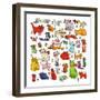 Thirty eight cats, 2018-Sarah Battle-Framed Giclee Print