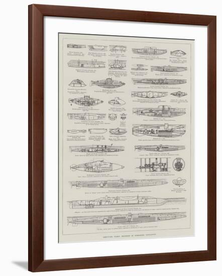 Thirty-Six Years' Progress in Submarine Navigation-null-Framed Giclee Print