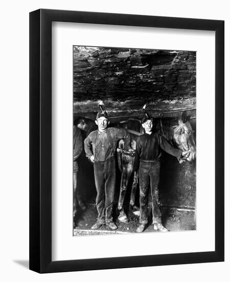 This 1908 Photo Shows Two Young Boys Working as Drivers-null-Framed Photographic Print