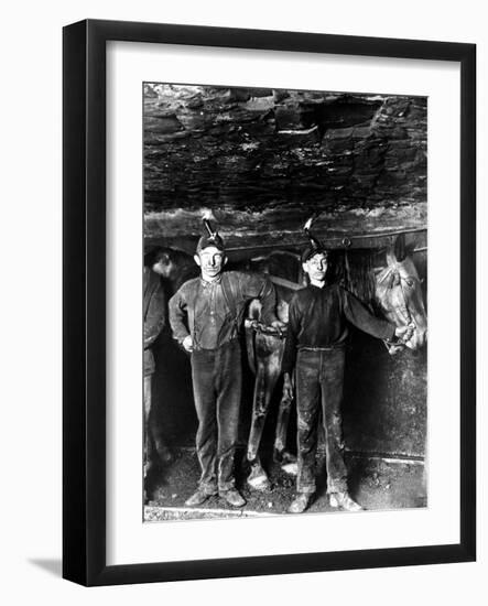 This 1908 Photo Shows Two Young Boys Working as Drivers-null-Framed Photographic Print