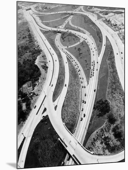 This 1937 Aerial View Shows the Biggest of Highway Crossover Points-null-Mounted Photographic Print