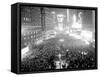 This Aerial View Shows New York's Times Square at Midnight-null-Framed Stretched Canvas