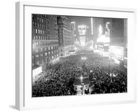 This Aerial View Shows New York's Times Square at Midnight-null-Framed Photographic Print
