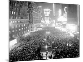 This Aerial View Shows New York's Times Square at Midnight-null-Mounted Photographic Print