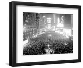 This Aerial View Shows New York's Times Square at Midnight-null-Framed Photographic Print