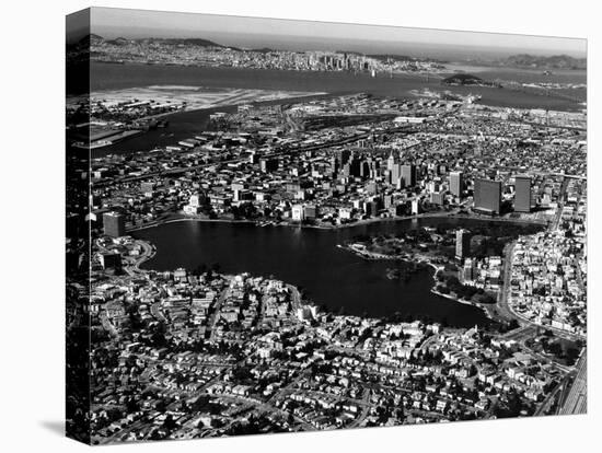 This Aerial View Shows the City of Oakland, Calif., in the Foreground-null-Stretched Canvas