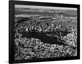 This Aerial View Shows the City of Oakland, Calif., in the Foreground-null-Framed Photographic Print