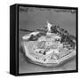 This Aerial View Shows the Statue of Liberty on Liberty Island-null-Framed Stretched Canvas