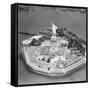 This Aerial View Shows the Statue of Liberty on Liberty Island-null-Framed Stretched Canvas