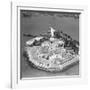 This Aerial View Shows the Statue of Liberty on Liberty Island-null-Framed Photographic Print