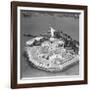 This Aerial View Shows the Statue of Liberty on Liberty Island-null-Framed Photographic Print