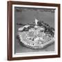 This Aerial View Shows the Statue of Liberty on Liberty Island-null-Framed Photographic Print